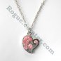 Rhinestone Pink Multi Stone Faceted Heart Fashion Necklace