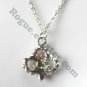 Rhinestone Ruby Red Multi Stone Faceted Flower Fashion Necklace