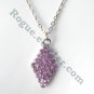Rhinestone Purple Multi Stone Faceted Trapezoid Shape Fashion Necklace