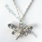 Rhinestone Yellow Amber Multi Stone Faceted Butterfly Necklace