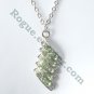 Rhinestone Green Cluster Stone Faceted Trapezoid Shape Necklace