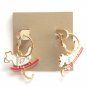 Rocking Horse with letter C Gold color Metal Dangle French Lock Fashion Earrings