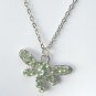 Rhinestone Green Multi Stone Faceted Butterfly Fashion Necklace
