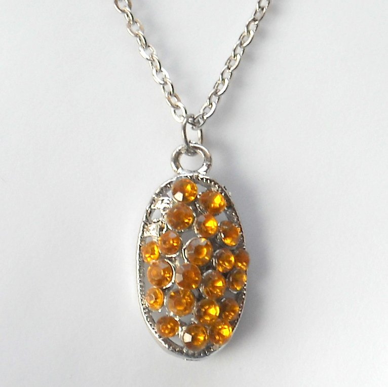Amber Multi Stone Faceted Drop Shape Fashion Necklace