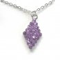 Rhinestone Purple Multi Stone Faceted Trapezoid Shape Fashion Necklace