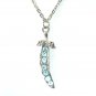 Blue Rhinestone Multi Stone Faceted Design Necklace