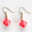 Multi Sides Red Dice Acrylic Dangle Fashion Earrings