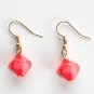 Multi Sides Red Dice Acrylic Dangle Fashion Earrings