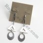 Triangle Oval Silver color Metal Dangle Fashion Earrings