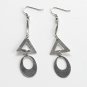 Triangle Oval Silver color Metal Dangle Fashion Earrings