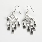 10 Forks Silver color Metal Dangle Fashion Earrings