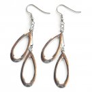 2 Drops Silver color Metal Dangle Fashion Earrings