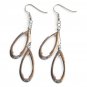2 Drops Silver color Metal Dangle Fashion Earrings