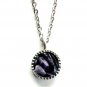 Danish Jorgen Jensen Pewter Denmark Round Purple Stone Necklace