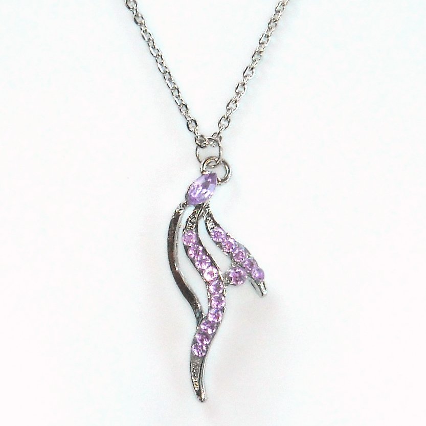 Austrian Crystals Purple Amethyst Multi Stone Faceted Artist Design Fashion Necklace
