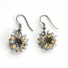 Rhinestone Yellow Flower Fashion Earrings
