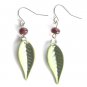 Pistachio Green Color Acrylic Leaves Dangle Fashion Earrings
