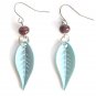 Turquoise Blue Color Acrylic Leaves Dangle Fashion Earrings