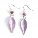 Electric Lavender Color Acrylic Leaves Dangle Fashion Earrings SPECIAL SALE