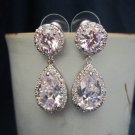 Sparkle filled bridal, wedding, fasion, cubic zirconia pear/tear drop earrings