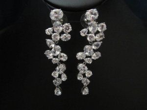 Unique, sparkly chandelier dangley bridal earrings, wedding earrings, cubic zirconia earrings