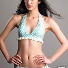 Juicy blue and white heart frill skirt bikini size small