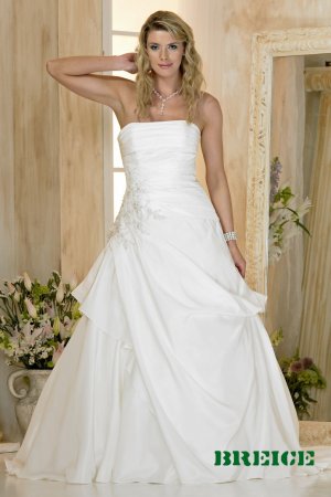 Custom made A-line strapless wedding dresses bridal gown AD002
