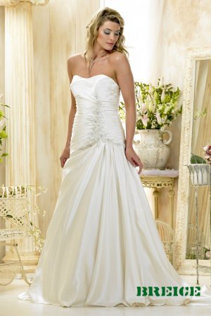 Custom made A-line strapless wedding dresses 2011 AD003