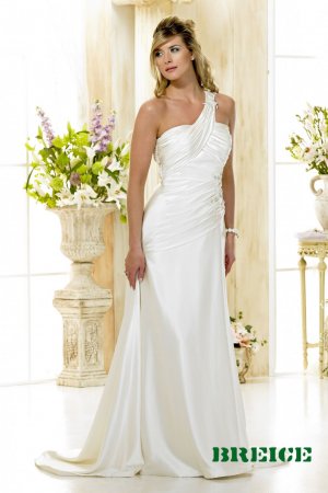 Custom made one shoulder wedding dresses 2011 AD004