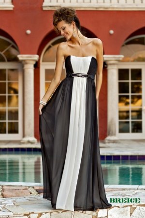Long Black White Evening / Bridesmaid/ formal/ wedding guest dresses AD872
