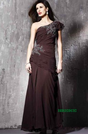 One Shoulder Long Evening Dresses Prom Party Formal Gowns J07