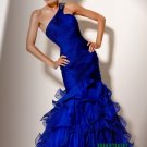 Blue One Shoulder Long Evening Dresses Prom Party Formal Gowns J15