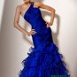 Blue One Shoulder Long Evening Dresses Prom Party Formal Gowns J15