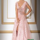 Pink beaded Short sleeves Evening Dresses Prom Party Formal Gowns J21
