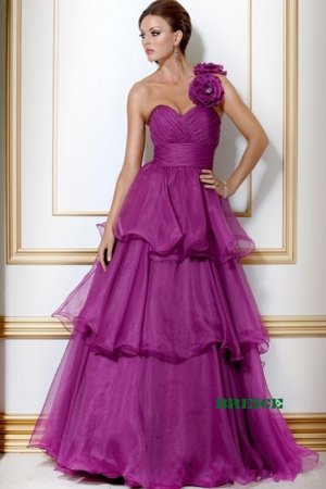 Purple One Shoulder Evening Dresses Prom Party Formal Gowns Ball Gowns J23