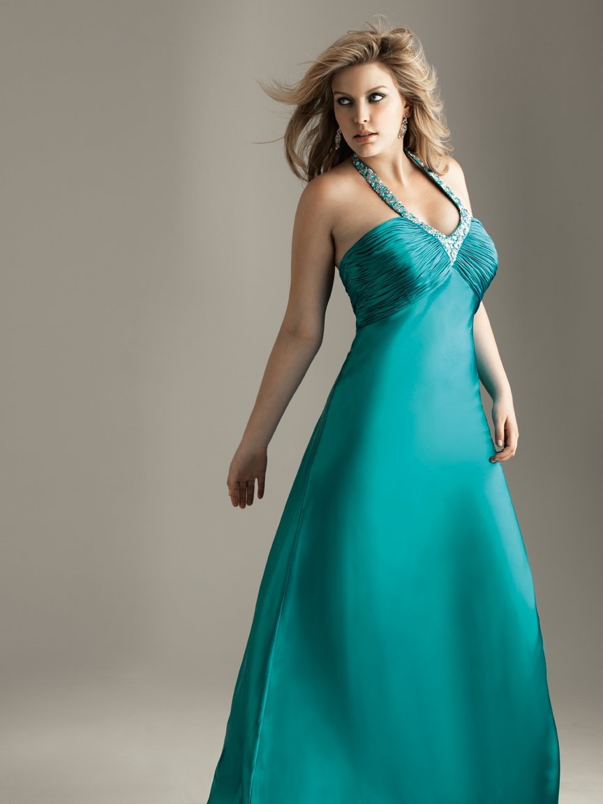 Plus Size Halter Long Evening Dresses Prom Party Formal Gowns NM15
