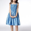 A-line Tea-length Flower Girl Dress With Spaghetti Straps W005