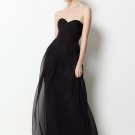 A-Line Strapless Floor Length Chiffon Evening Dress Bridesmaid/ Wedding Party Dress W06