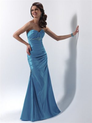 Elegant Strapless Long Evening Dresses Prom Formal Gowns MS03