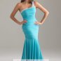 Plus Size Sheath/Column One Shoulder Long Blue Evening Dresses Prom Party Formal Bridal Gowns&Acirc;&nbsp;P19