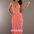 Sexy Stunning Beaded Long Watermelon Evening Dresses Prom Party Formal Bridal Gowns P029