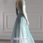 Elegant A-line Cap Straps Chiffon Floor-length Evening Dresses Prom Party Formal Bridal Gowns&Acirc;&nbsp;P039