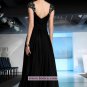 A-line Cap Straps Black Chiffon Floor-length Evening Dresses Prom Party Formal Bridal Gowns&Acirc;&nbsp;P042