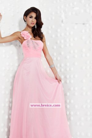 Elegant A-line One Shoulder Long Pink Evening Dresses Prom Party Formal Bridal Gowns&Acirc;&nbsp;P052