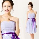 Cheap A-line Purple Short Evening Bridesmaid Dresses Prom Party Formal Bridal Gowns under 100  T07B
