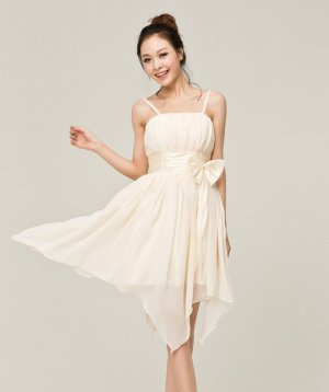 A-line Champagne Short Evening Bridesmaid Dresses Prom Party Formal Bridal Gowns under 100 &Acirc;&nbsp;T08B