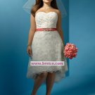 Plus Size Elegant Short High-Low Lace Wedding Dresses Bridal Gown A05