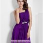 A-line Purple One Shoulder Chiffon Bridesmaid/ Wedding Party Dress Evening Prom Dress L09