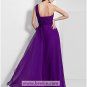 A-line Purple One Shoulder Chiffon Bridesmaid/ Wedding Party Dress Evening Prom Dress L09
