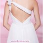A-line White One Shoulder Knee-length Chiffon Cocktail/ Bridesmaid/ Wedding Party Dress L10